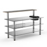 Mogogo - Modular 70.8" x 34.5" x 47" Grey Slate / Brushed Stainless Steel Pro Stainless Steel Bar Station W/ Ice Bin - MGCMLC06GSXF