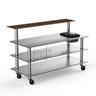 Mogogo - Modular 70.8" x 34.5" x 47" Mango Wood / Brushed Stainless Steel Pro Stainless Steel Bar Station W/ Ice Bin & Casters - MGCMLC06WSXW