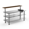 Mogogo - Modular 70.8" x 34.5" x 47" Mango Wood / Brushed Stainless Steel Pro Stainless Steel Bar Station W/ Ice Bin - MGCMLC06WSXF