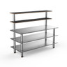 Mogogo - Modular 71" x 29" x 60" Black Marble / Brushed Stainless Steel Back Bar Stainless Steel Station - MGCMLC04MSXF