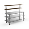Mogogo - Modular 71" x 29" x 60" Bamboo / Brushed Stainless Steel Back Bar Stainless Steel Station - MGCMLC04BSXF