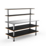 Mogogo - Modular 71" x 29" x 60" Black Marble / Brushed Stainless Steel Back Bar Station - MGCMLC02MSXF