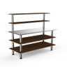 Mogogo - Modular 71" x 29" x 60" Bamboo / Brushed Stainless Steel Back Bar Station - MGCMLC02BSXF