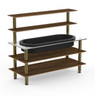 Mogogo - Modular 71" x 29.5" x 60" Bamboo / Brushed Brass Pro Back Bar Station W/ Ice Well - MGCMLC01BBXF