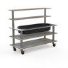 Mogogo - Modular 71" x 29.5" x 60" Grey Slate / Brushed Stainless Steel Pro Back Bar Station W/ Ice Well & Casters - MGCMLC01GSXW