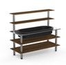 Mogogo - Modular 71" x 29.5" x 60" Mango Wood / Brushed Stainless Steel Pro Back Bar Station W/ Ice Well - MGCMLC01WSXF