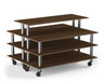 Mogogo - Modular 71" x 59" x 47.5" Bamboo / Brushed Stainless Steel Small Market - MGCMLB20BSXF