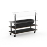 Mogogo - Modular 71" x 29.5" x 58.5" Bamboo / Brushed Brass Classic Chilled Station W/ Casters - MGCMLB16BBXW