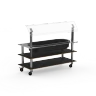 Mogogo - Modular 71" x 29.5" x 58.5" Bamboo / Brushed Stainless Steel Classic Chilled Station W/ Casters - MGCMLB16BSXW