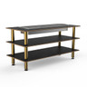 Mogogo - Modular 71" x 29.5" x 95.5" Black Marble / Brushed Brass Heat Table - MGCMLD06MBXF