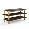Mogogo - Modular 71" x 29.5" x 95.5" Mango Wood / Brushed Brass Heat Table - MGCMLD06WBXF