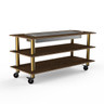 Mogogo - Modular 71" x 29.5" x 95.5" Bamboo / Brushed Brass Heat Table W/ Casters - MGCMLD06BBXW