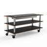 Mogogo - Modular 71" x 29.5" x 95.5" Black Marble / Brushed Stainless Steel Heat Table W/ Casters - MGCMLD06MSXW