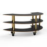 Mogogo - Modular 81.5" x 41" x 35" Black Marble / Brushed Brass Creative Curved Unit W/ Casters - MGCMSX01MBXW