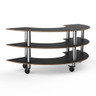 Mogogo - Modular 81.5" x 41" x 35" Black Marble / Brushed Stainless Steel Creative Curved Unit W/ Casters - MGCMSX01MSXW