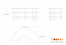 Mogogo - Modular 81.5" x 41" x 35" Black Marble / Brushed Stainless Steel Creative Curved Unit - MGCMSX01MSXF