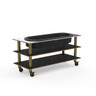 Mogogo - Modular 71" x 29.5" x 35" Black Marble / Brushed Brass Salad Bar Unit W/ Ice Bin & Casters - MGCMLE03MBXW