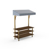 Mogogo - Modular 130" x 35" x 95" Bamboo / Brushed Brass Classic Striped Canopy Unit - MGCMLB10BBWF