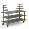 Mogogo - Modular 71" x 29.5" x 54" Grey Slate / Brushed Brass Classic Multi-Shelf Station W/ Casters - MGCMLB11GBXW
