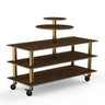 Mogogo - Modular 71" x 47" x 53.5" Mango Wood / Brushed Brass Multi-Purpose Display Station W/ Casters - MGCMLB12WBXW