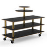 Mogogo - Modular 71" x 47" x 53.5" Bamboo / Brushed Brass Multi-Purpose Display Station W/ Casters - MGCMLB12BBXW