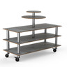 Mogogo - Modular 71" x 47" x 53.5" Grey Slate / Brushed Stainless Steel Multi-Purpose Display Station W/ Casters - MGCMLB12GSXW