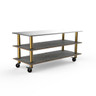 Mogogo - Modular 71" x 29.5" x 35" Grey Slate / Brushed Brass Large Pro Unit W/ Stainless Steel Top & Casters - MGCMLA05GBXW