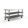 Mogogo - Modular 71" x 29.5" x 35" Grey Slate / Brushed Stainless Steel Large Pro Unit W/ Stainless Steel Top & Casters - MGCMLA05GSXW
