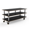 Mogogo - Modular 71" x 29.5" x 35" Bamboo / Brushed Stainless Steel Midhole Display Unit W/ Casters - MGCMLB09BSXW