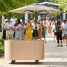 Mogogo - Oval 92" x 90" x 98" Gelato Cart W/ Cream Cover & Cream Umbrella - MGCOVC01VXCC