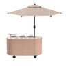 Mogogo - Oval 92" x 90" x 98" Gelato Cart W/ Cream Cover & Cream Umbrella - MGCOVC01VXCC