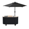Mogogo - Oval 92" x 90" x 98" Cocktail Cart W/ Black Cover & Black Umbrella - MGCOVC02VXBB