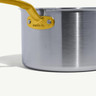 Made In - 4QT Stainless Clad 5-Ply Saucepan With Antique Brass Handle