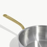 Made In - 5QT Stainless Clad 5-Ply Saucier With Antique Brass Handle