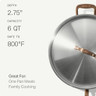Made In - 6QT Stainless Clad 5-Ply Weeknight  With Antique Brass Handle