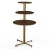 Mogogo - Polo 30" x 55" Bamboo / Brushed Brass Round Display Table - MGCPPR01BBXX