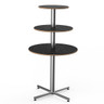 Mogogo - Polo 30" x 55" Black Marble / Brushed Stainless Steel Round Display Table - MGCPPR01MSXX