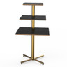 Mogogo - Polo 30" x 30" x 55" Black Marble / Brushed Brass Square Display Table - MGCPPS01MBXX