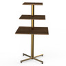Mogogo - Polo 30" x 30" x 55" Bamboo / Brushed Brass Square Display Table - MGCPPS01BBXX