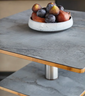 Mogogo - Polo 30" x 30" x 55" Grey Slate / Brushed Stainless Steel Square Display Table - MGCPPS01GSXX
