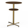 Mogogo - Polo 30" x 42" Bamboo / Brushed Brass Round Bar Table W/ Shelf - MGCPBR02BBXX