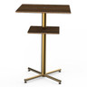 Mogogo - Polo 30" x 30" x 42" Mango Wood / Brushed Brass Square Bar Table W/ Shelf - MGCPBS02WBXX