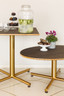 Mogogo - Polo 30" x 18" Mango Wood / Brushed Brass Round Coffee Table - MGCPFR01WBXX