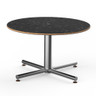 Mogogo - Polo 30" x 18" Black Marble / Brushed Stainless Steel Round Coffee Table - MGCPFR01MSXX