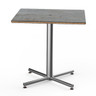 Mogogo - Polo 30" x 30" x 29" Grey Slate / Brushed Stainless Steel Square Bistro Table - MGCPRS01GSXX