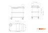 Mogogo - Roll'n 41" x 21" x 40.5" White Carrera / Brushed Stainless Steel Mixology Cart W/ Leather Handle - MGCRNX03CSXX