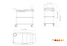 Mogogo - Roll'n 41" x 21" x 40.5" White Carrera / Brushed Brass Mixology Cart W/ Leather Handle - MGCRNX03CBXX