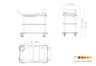 Mogogo - Roll'n 42.5" x 24" x 40.5" Grey Slate / Brushed Stainless Steel Mixology Cart W/ Bumper - MGCRNX19GSXX