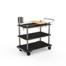 Mogogo - Roll'n 42.5" x 24" x 40.5" Black Marble / Brushed Stainless Steel Mixology Cart W/ Bumper - MGCRNX19MSXX