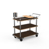 Mogogo - Roll'n 42.5" x 24" x 40.5" Mango Wood / Brushed Stainless Steel Mixology Cart W/ Bumper - MGCRNX19WSXX
